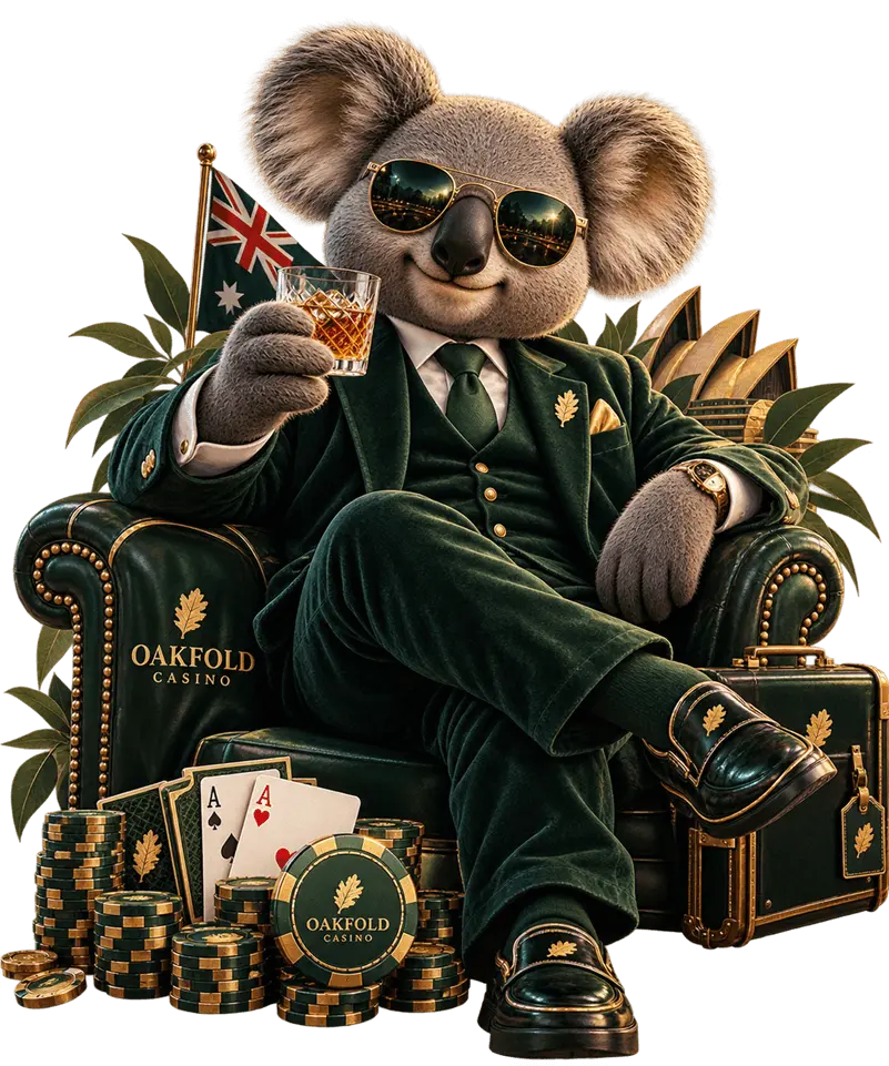 The Oakfold koala in black tie at the roulette wheel